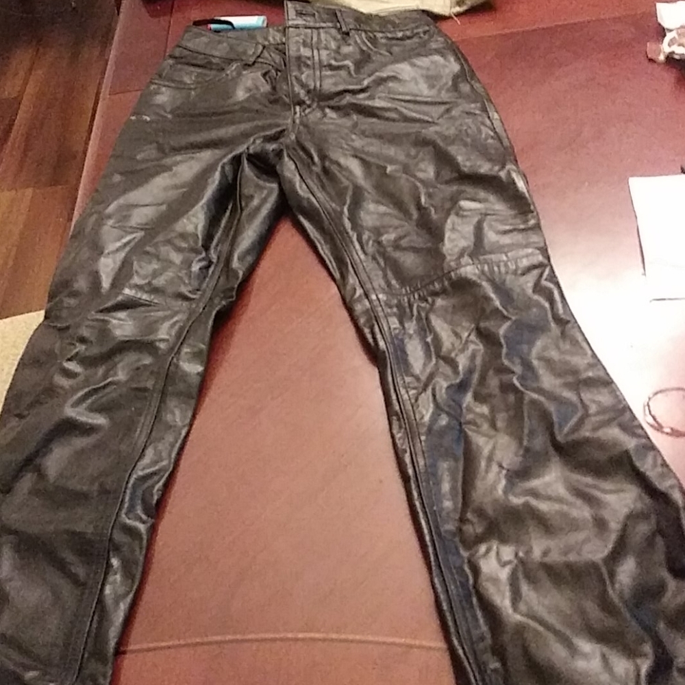 Express leather jeans